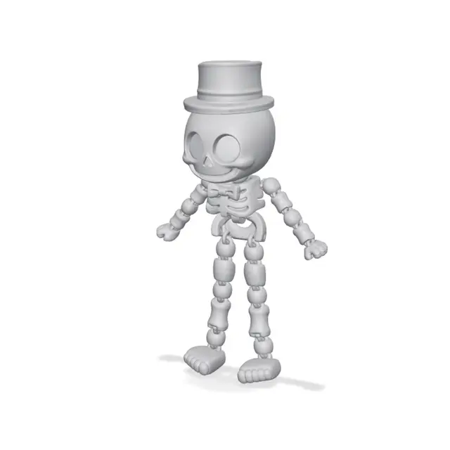 Cute Skeleton with Top Hat – Flexi Toy — modelo 3D