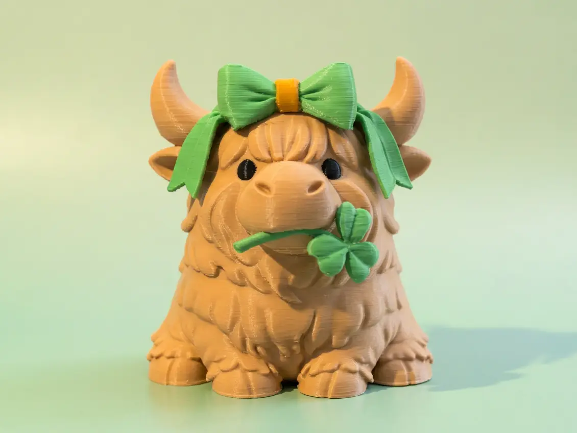 St. Patrick’s Day Highland Cow — modelo 3D