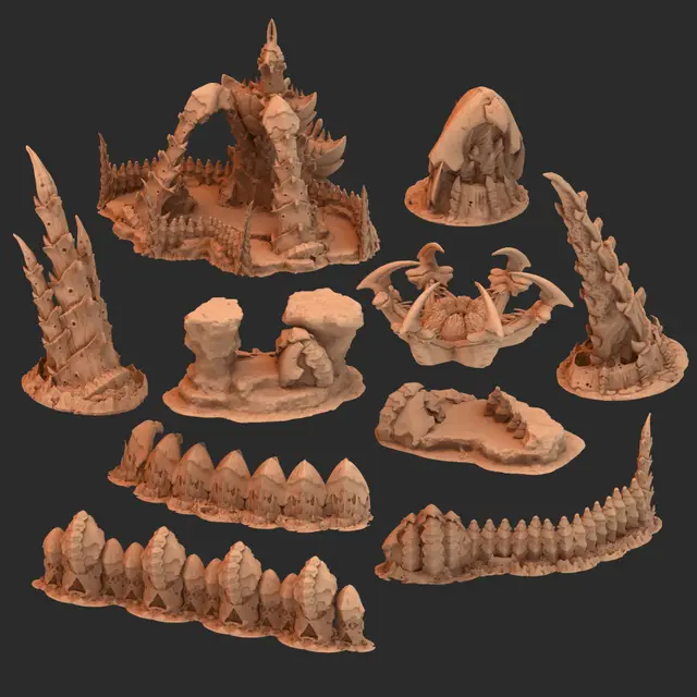 Fukai Scatter Terrain 51~60 - Chaotic Alien Hive for Grimdark tabletop wargaming — modelo 3D
