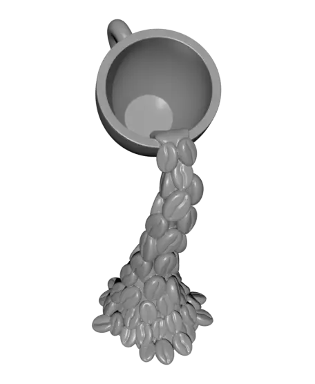 Floating Coffee Cup Sculpture – Surreal Decor — modelo 3D