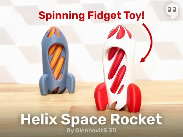 Helix Space Rocket (fidget vortex spinner toy) — modelo 3D