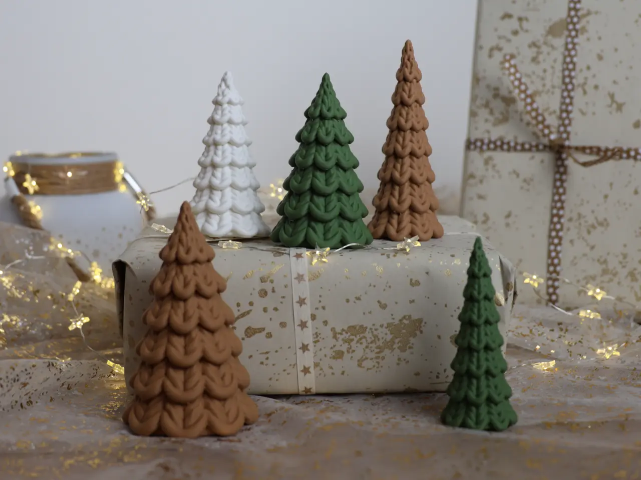 Knitted Christmas Trees – 3 Design Set — modelo 3D