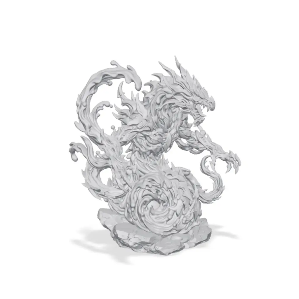 1000+ Minis, Free Kickstarter Sample, Water Spirit Dragon Miniature — modelo 3D