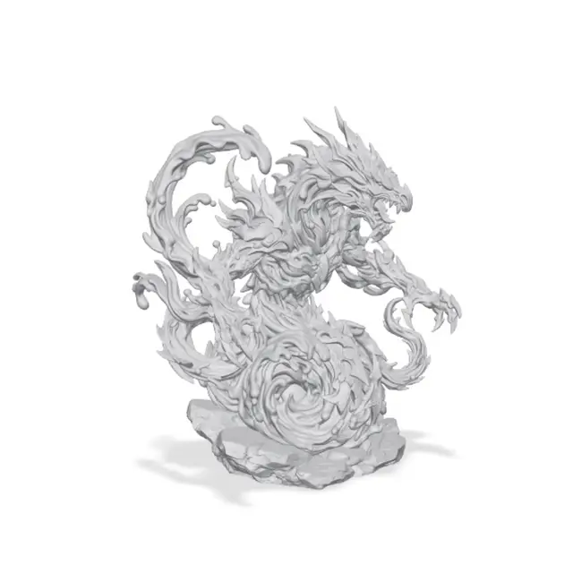 1000+ Minis, Free Kickstarter Sample, Water Spirit Dragon Miniature — modelo 3D