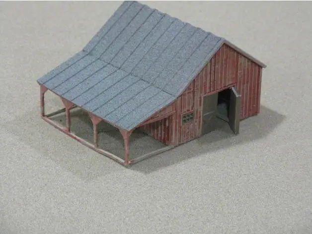 HO Scale Small Barn and Accessories — modelo 3D