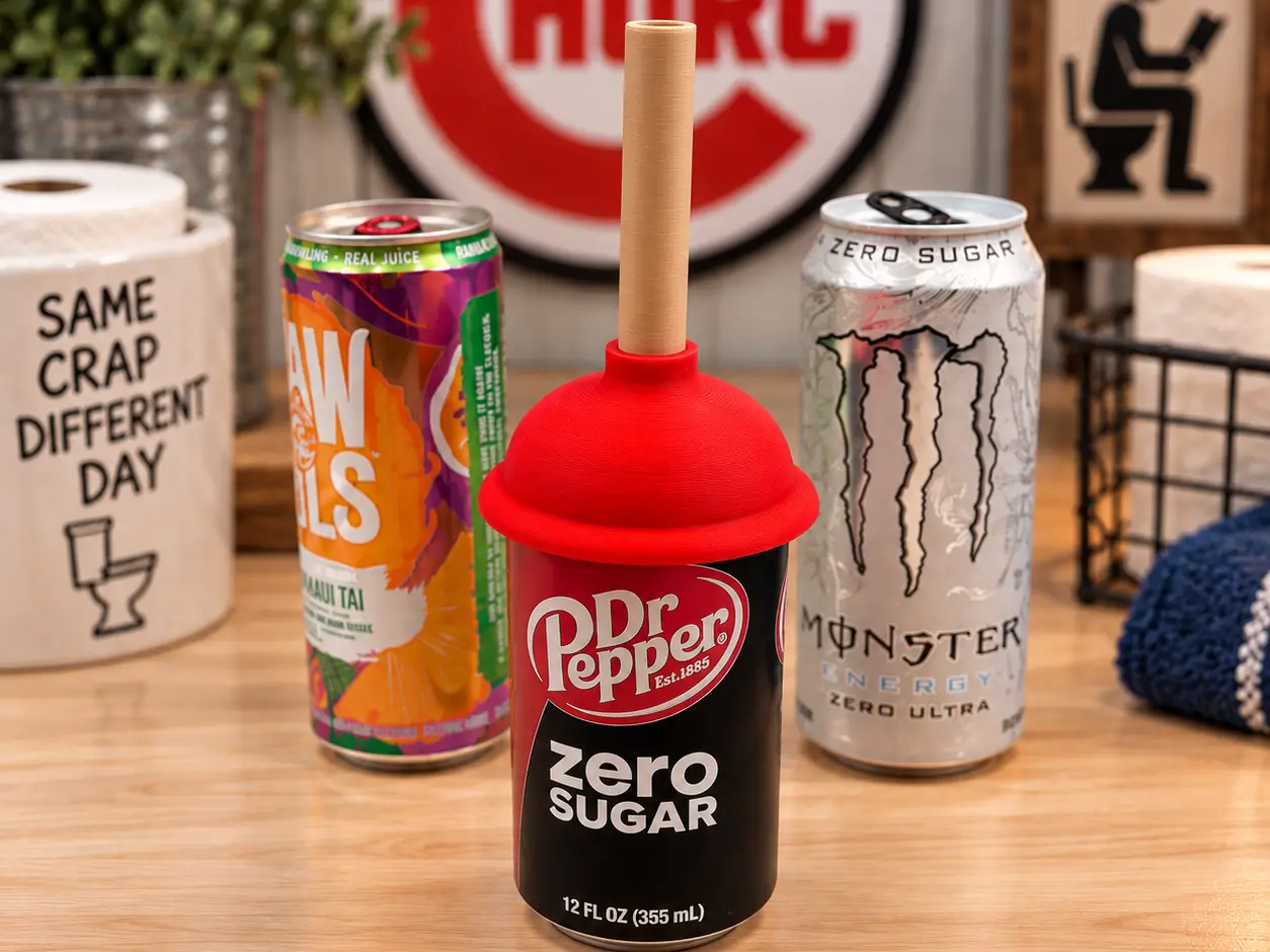 Toilet Plunger Can Topper – With & Without Hole — modelo 3D
