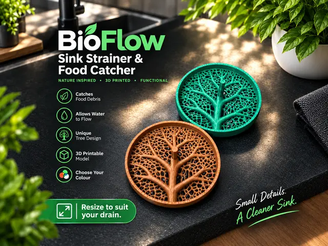 BioFlow Tree - Sink Strainer & Food Catcher — modelo 3D