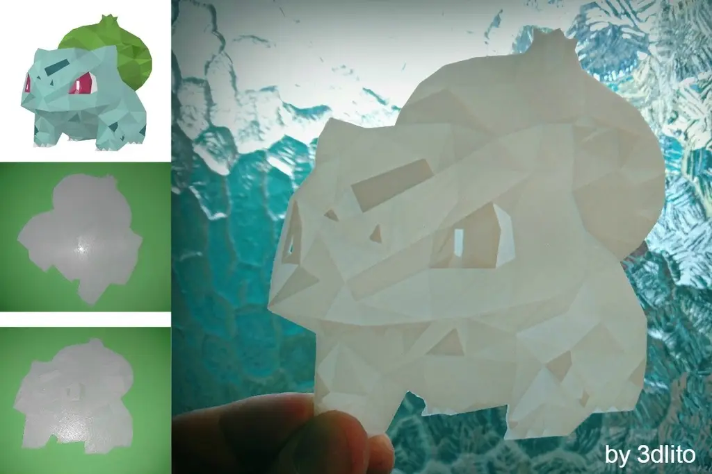 litofania Low poly pokemon — modelo 3D