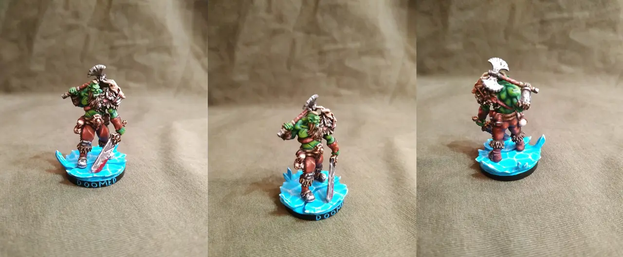 FREE - Orc Barbarian - 32mm scale miniature with supports — modelo 3D