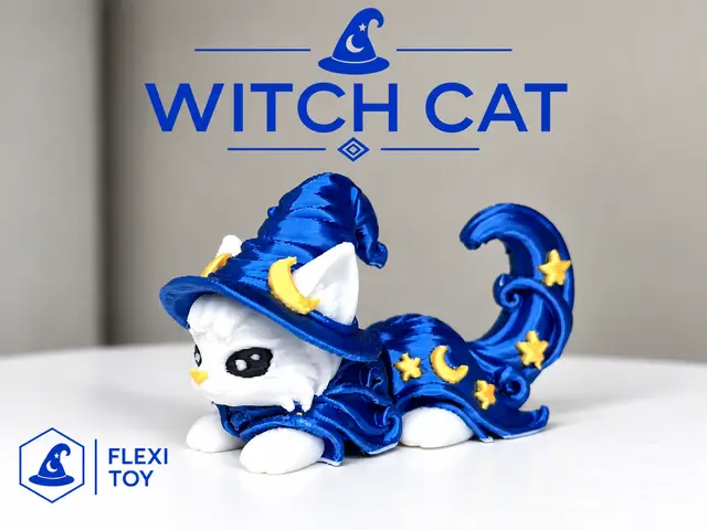 halloween witch cat flexi toy articulated toy — modelo 3D