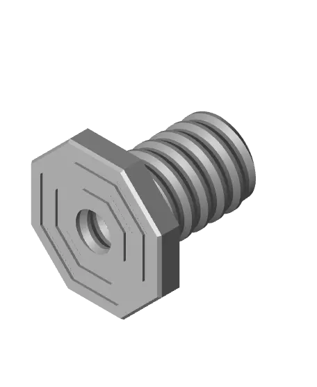 20 mm Mid Thread, Flat Head, Small Thread Hole, Bolt — modelo 3D