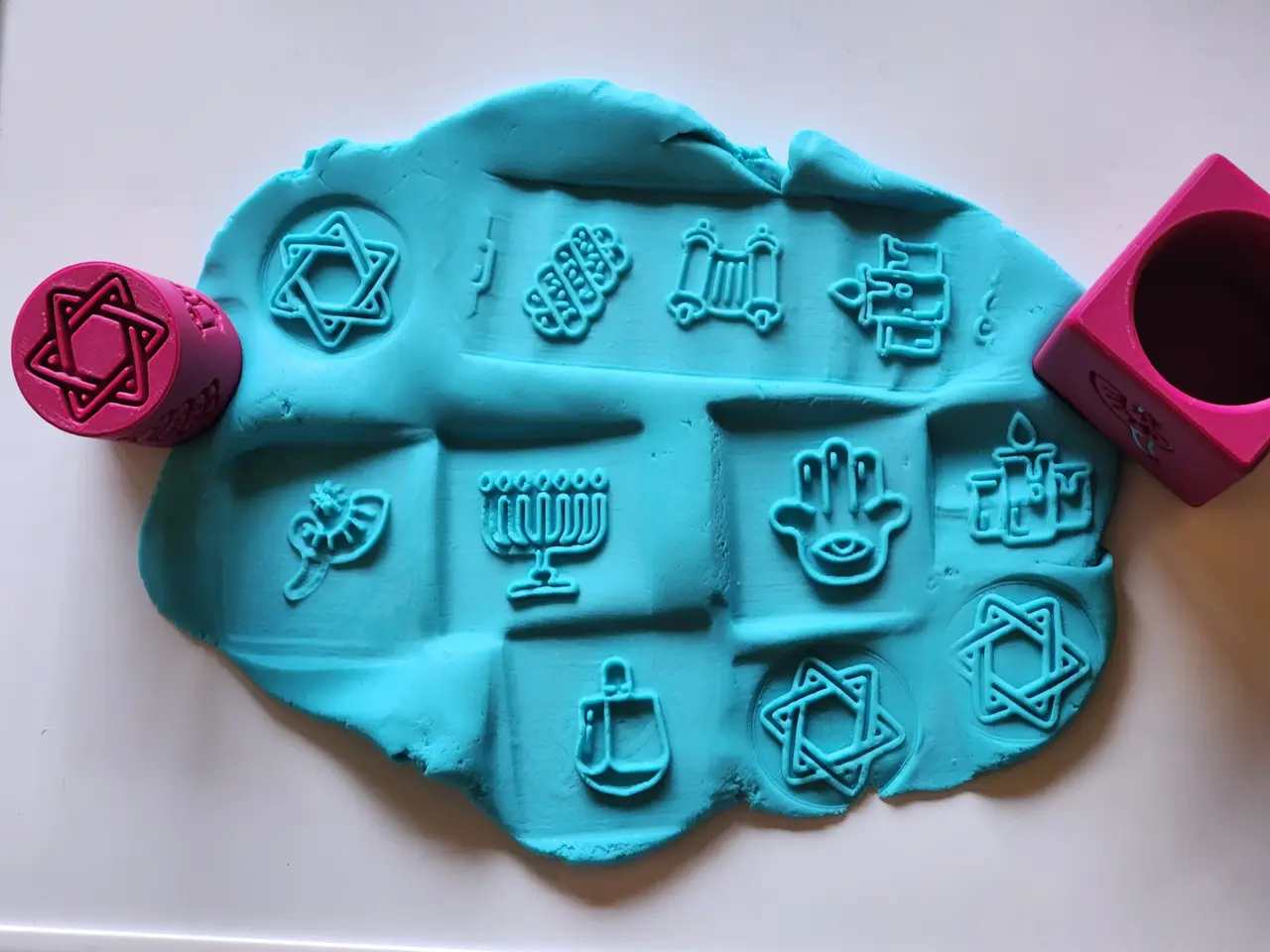 Fidget Stamp and Roller Cube | Hanukkah — modelo 3D