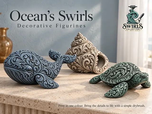 Ocean collection swirls – Statue Deco — modelo 3D