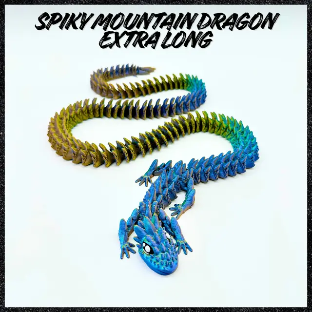 Spiky Mountain Dragon - Extra Long Version — modelo 3D