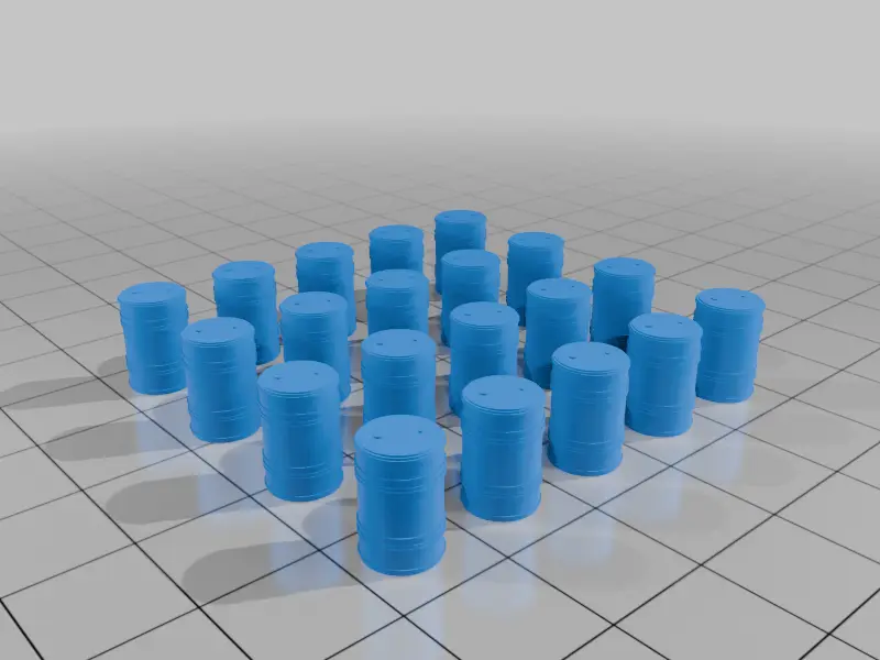 20 oil drums in HO scale (1:87) — modelo 3D