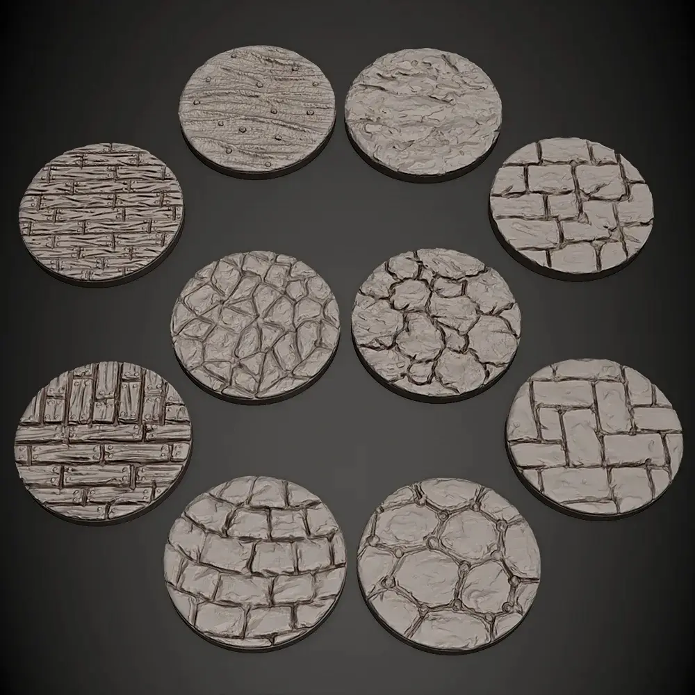 1INCH ROUND BASES — modelo 3D