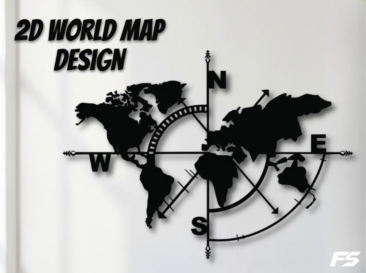 2D World Map Design — modelo 3D