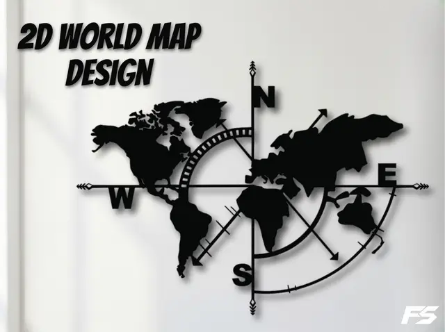 2D World Map Design — modelo 3D