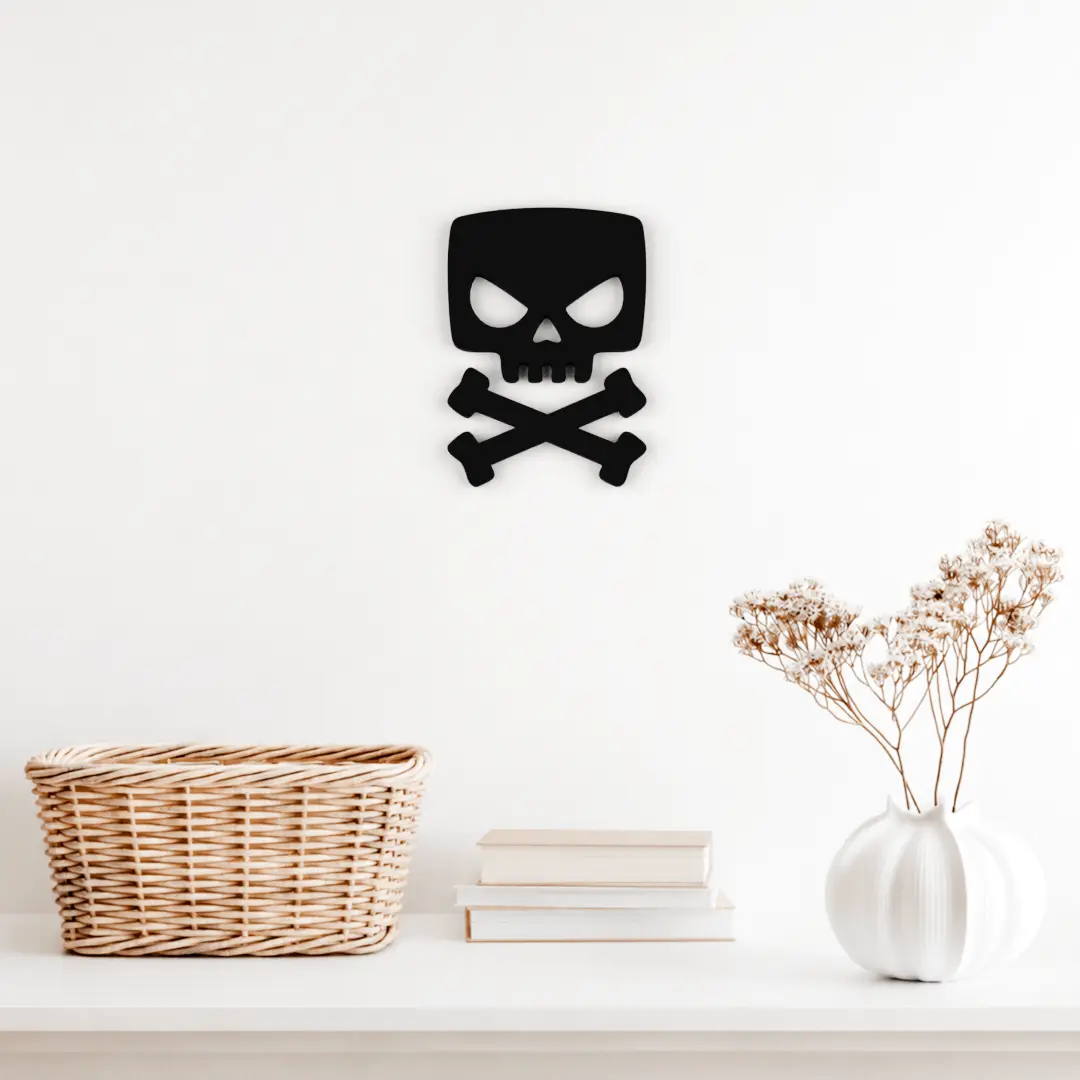 Square Skull and Crossbones Silhouette – 3D Printable Model — modelo 3D