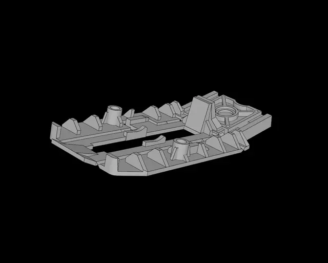Lego Compatible (32306-f3.dat) Technic Wheel Holder 9 x 3 (Open and Bent Upwards 14 degrees) — modelo 3D