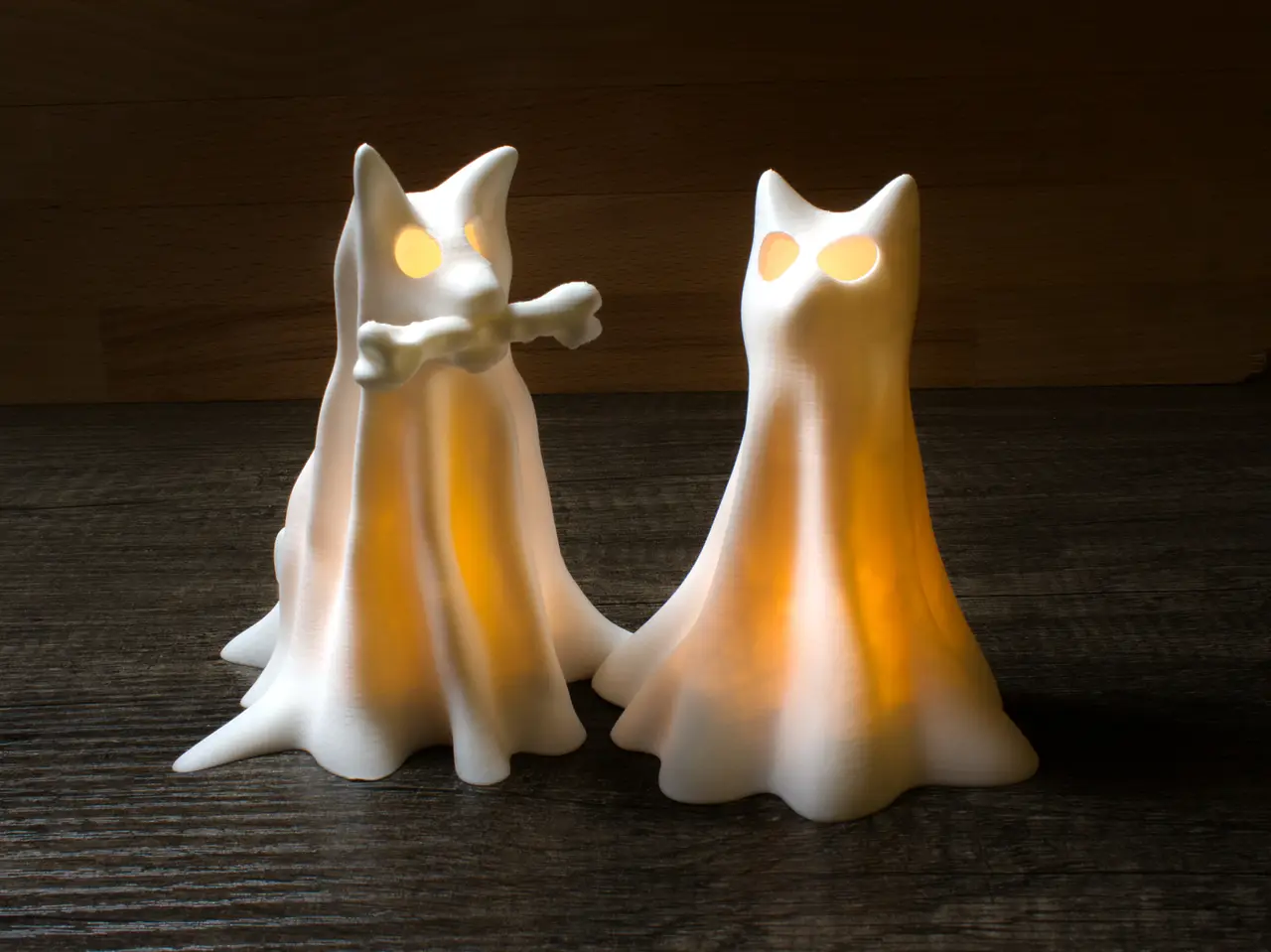 Halloween Ghost Dog and Cat Light — modelo 3D
