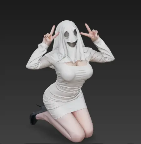 Ghost Girl Cosplay Figurine – Halloween Edition — modelo 3D