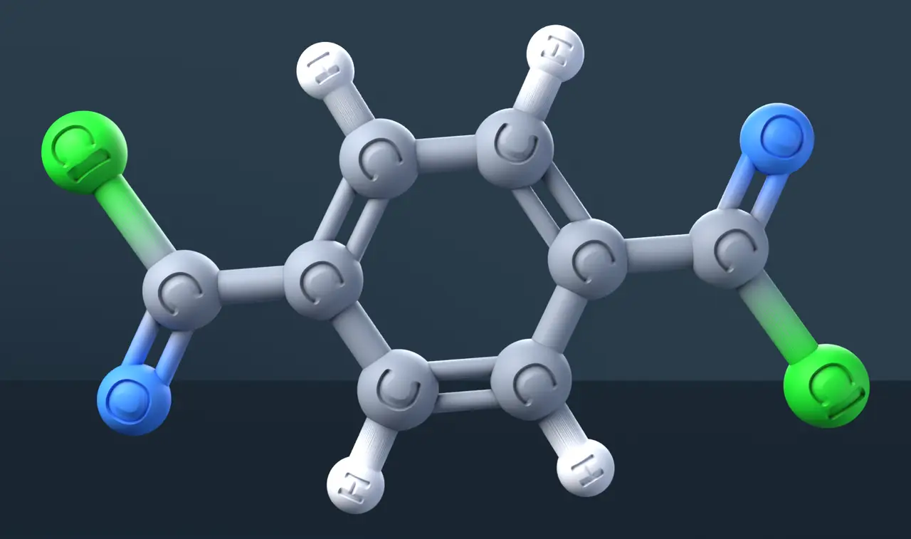 Terephthaloyl chloride 3D Model — CAS 100-20-9 — modelo 3D