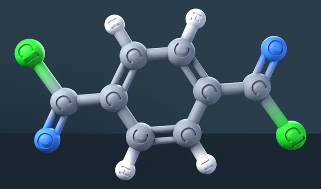 Terephthaloyl chloride 3D Model — CAS 100-20-9 — modelo 3D