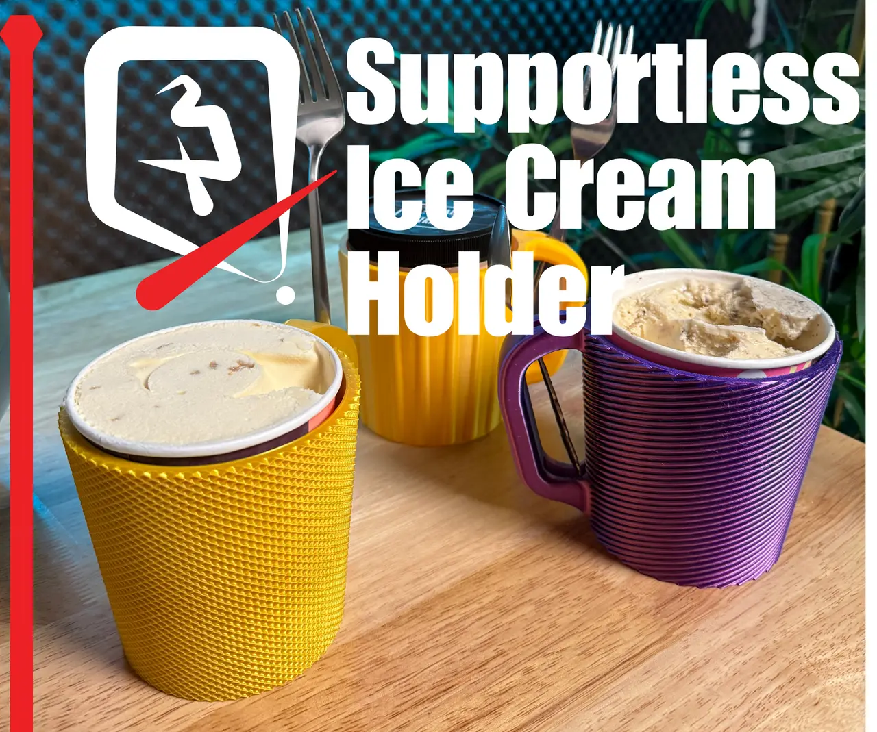 Ice cream Pint Holder- Supportless — modelo 3D