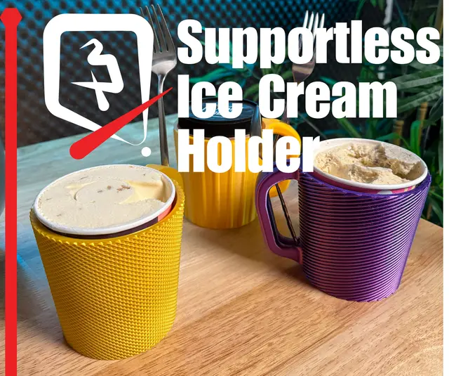 Ice cream Pint Holder- Supportless — modelo 3D
