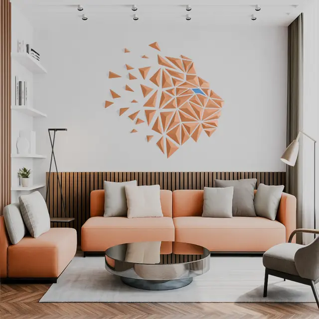 Geometric Lion wall art (version a) — modelo 3D