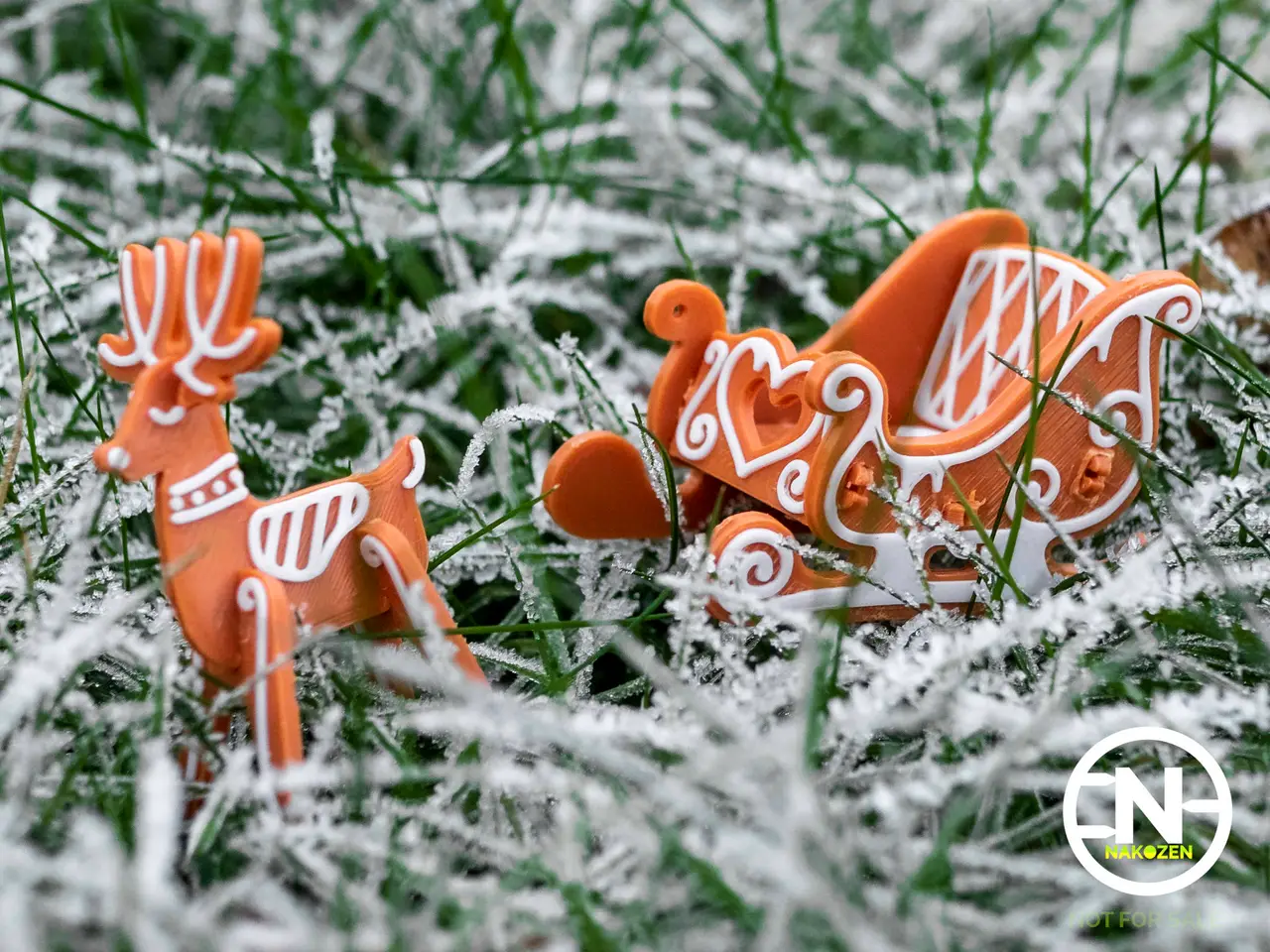 Gingerbread Santa's Sleigh Kit Cards — modelo 3D