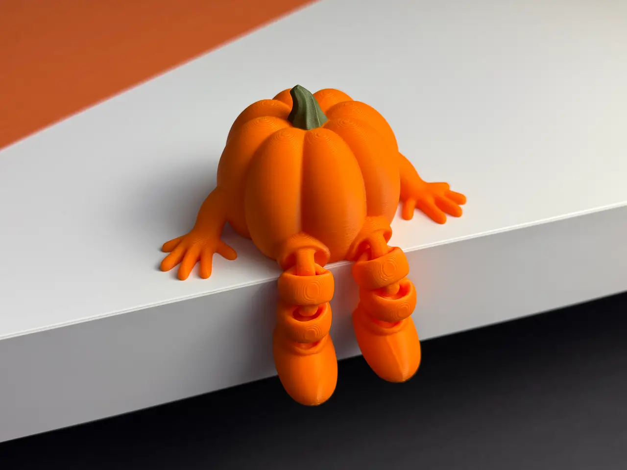 Sitting pumpkin with articulated legs — modelo 3D