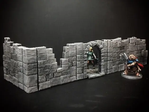 Delving Decor: Basic Ruin Walls (28mm/Heroic scale) — modelo 3D