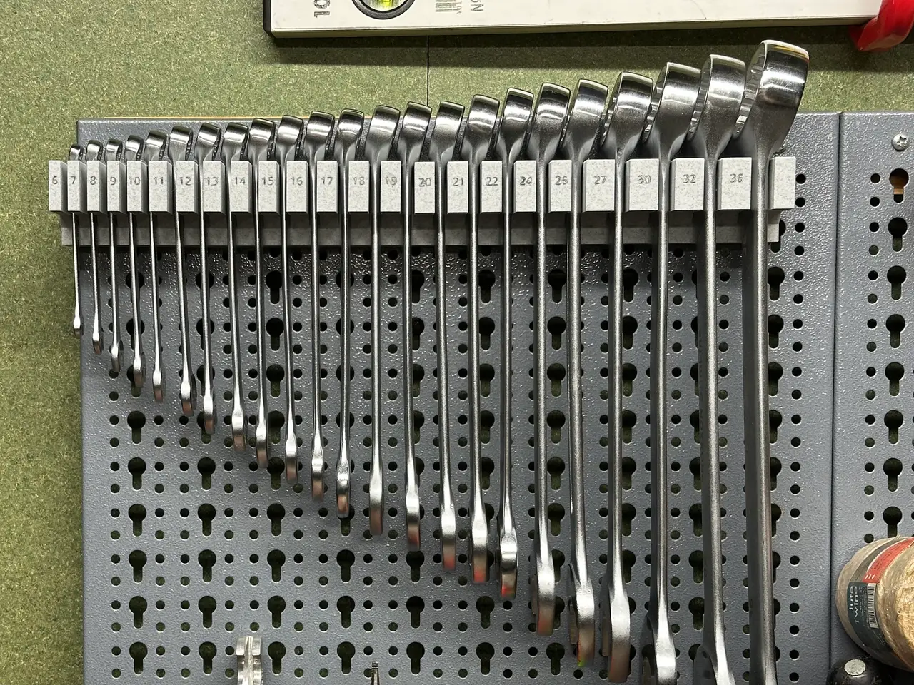 Küpper-/Euro pegboard Proxxon Slimline combination wrench holder — modelo 3D