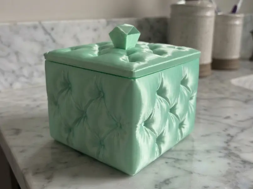 Tufted Vanity Box Luxury Jewelry Case Trinket Jar — modelo 3D