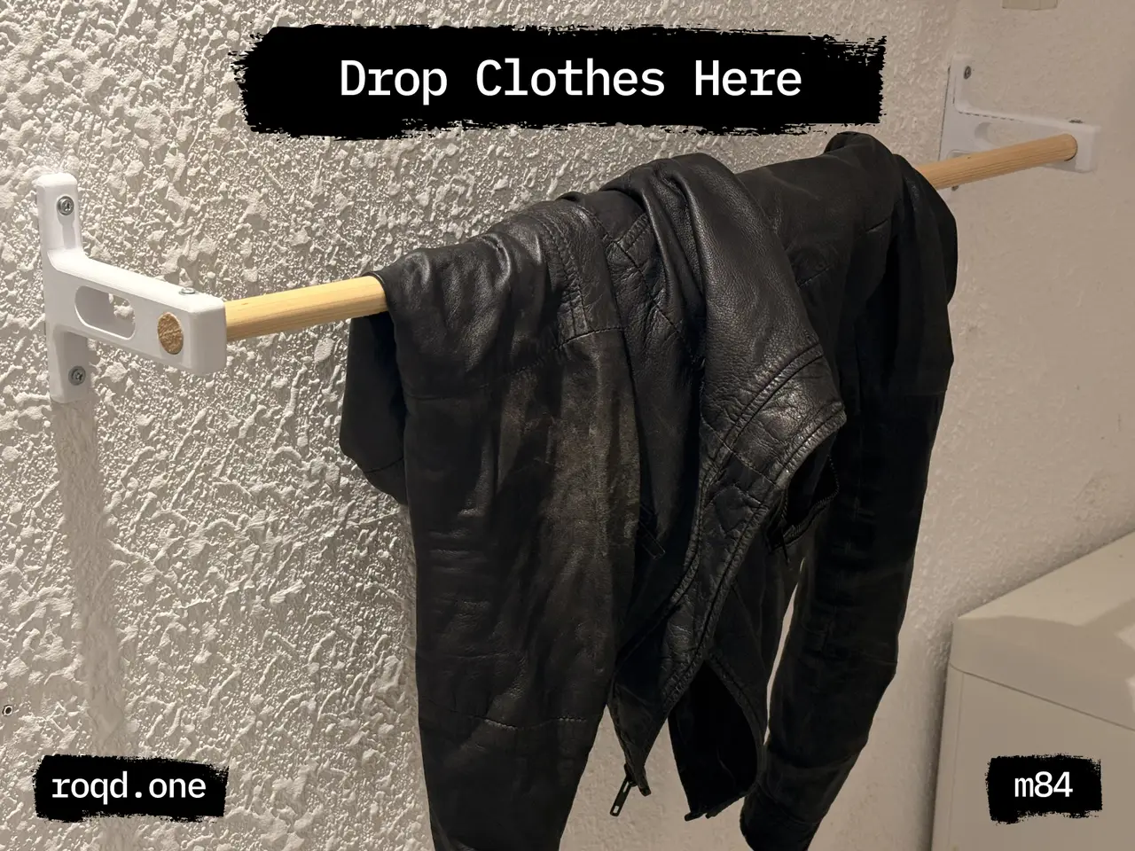 Wall-Mounted Clothes Rail Brackets for 20 mm Dowel — modelo 3D