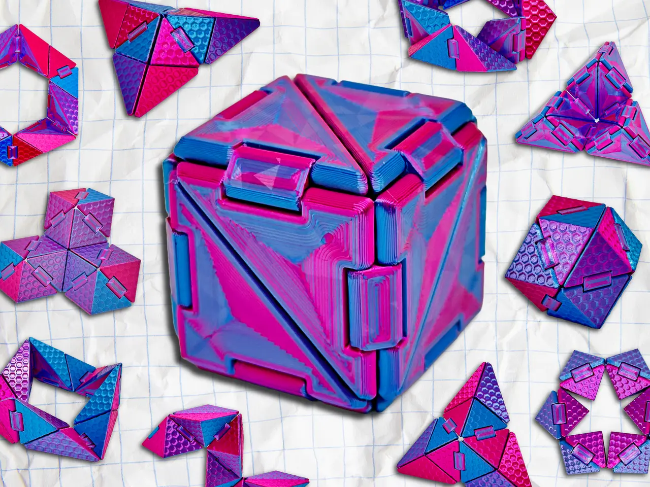 Origami Transforming Cube — modelo 3D