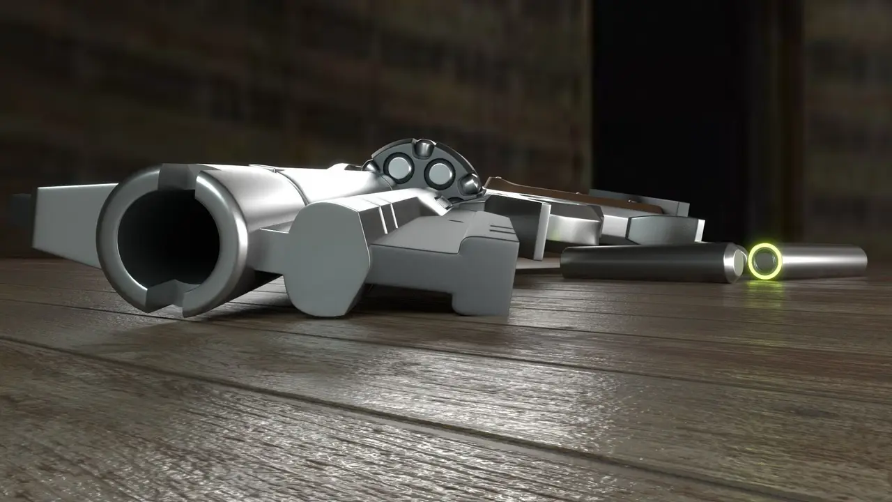 Revolver — modelo 3D