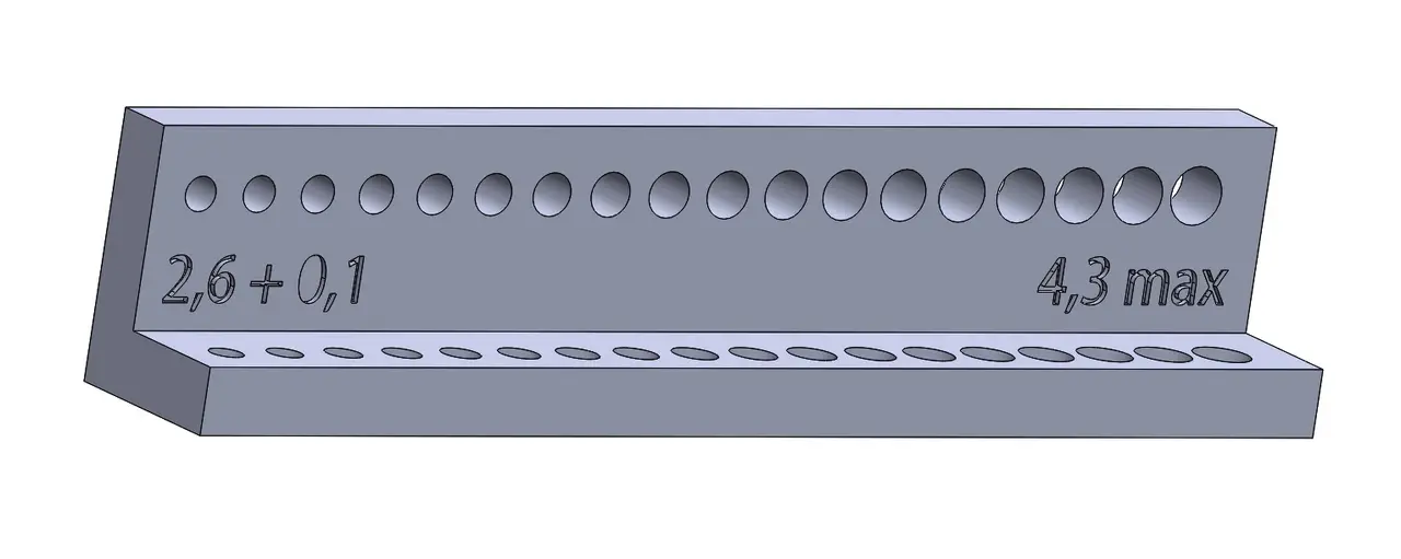 Hole diameter test M3/M4 — modelo 3D