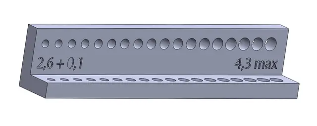 Hole diameter test M3/M4 — modelo 3D