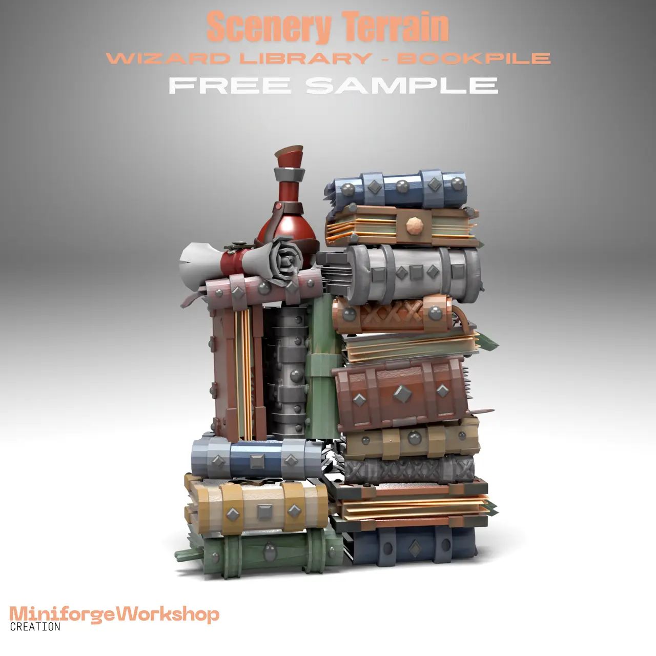 Wizard Library – FREE Book Pile — modelo 3D