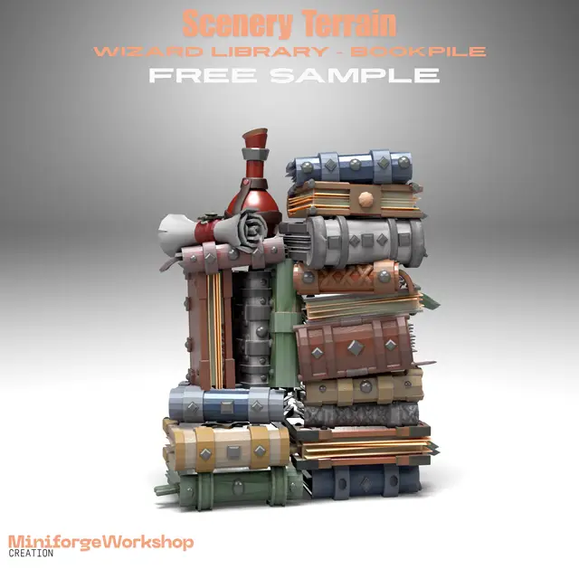 Wizard Library – FREE Book Pile — modelo 3D