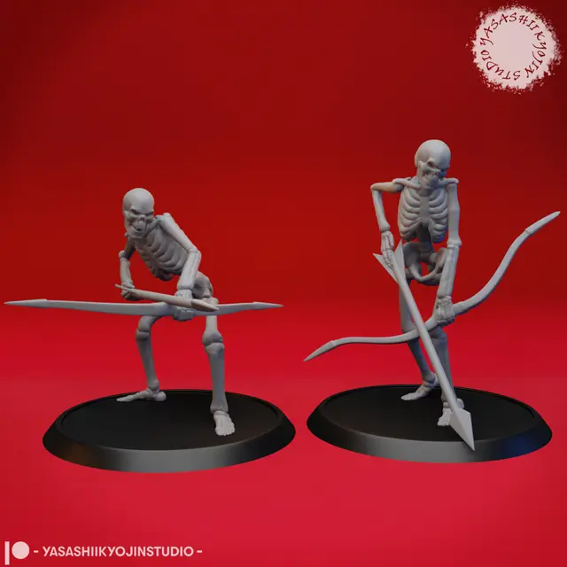 Undead Skeleton Archers - Tabletop Miniature — modelo 3D