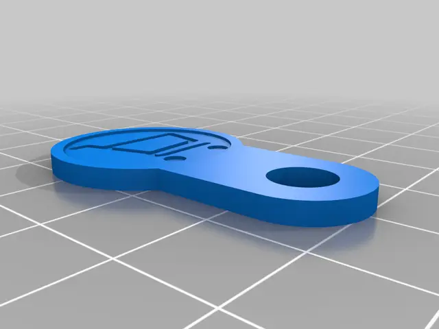 shopping cart euro coin key chain — modelo 3D