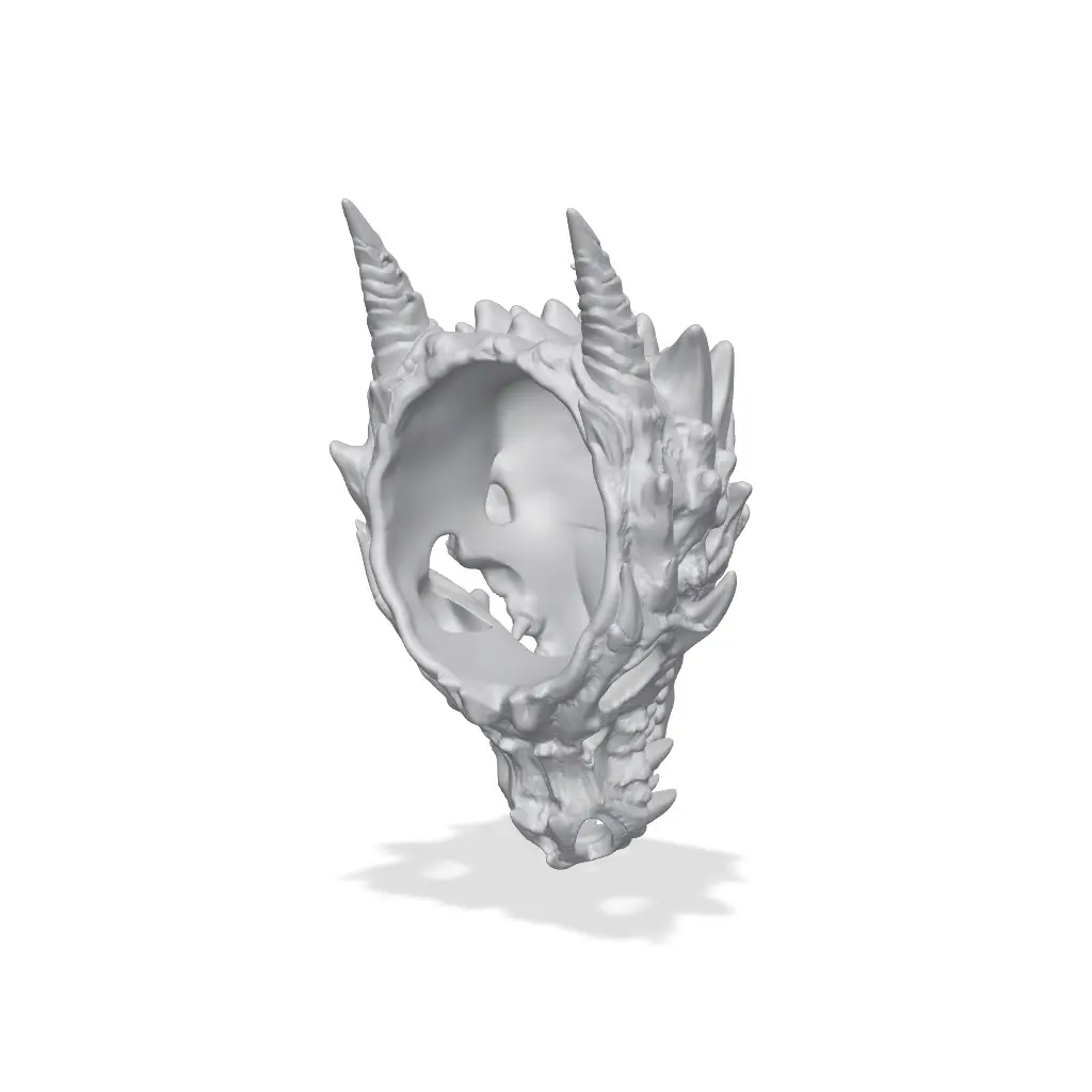 Dragon Skull Planter - Fantasy Succulent Pot — modelo 3D