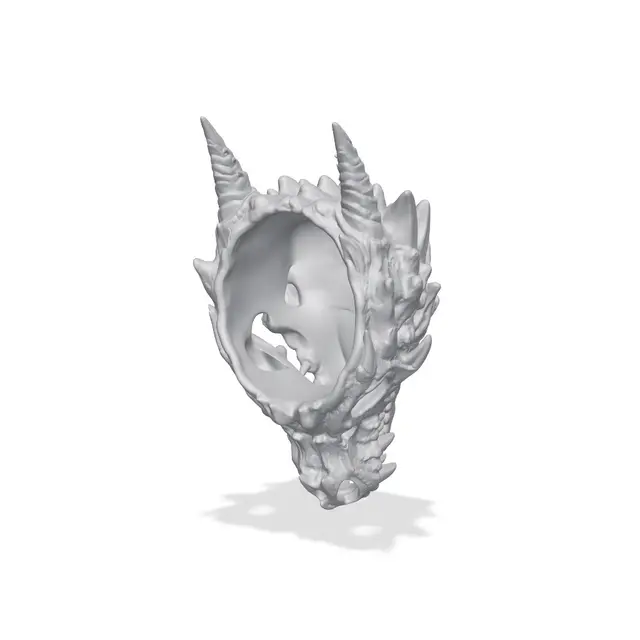 Dragon Skull Planter - Fantasy Succulent Pot — modelo 3D