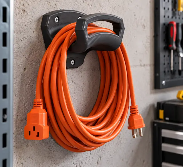 Wall-Mounted Extension Cord & Hose Bracket — modelo 3D