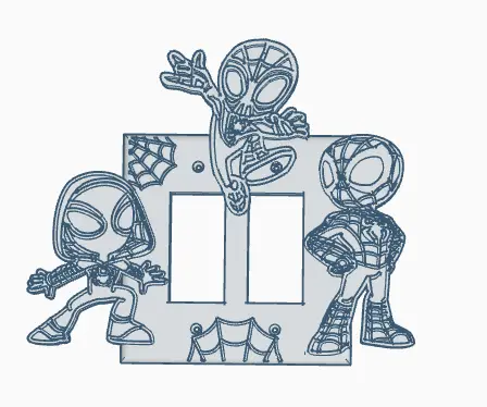 spider-man and his friends double paddle cover — modelo 3D