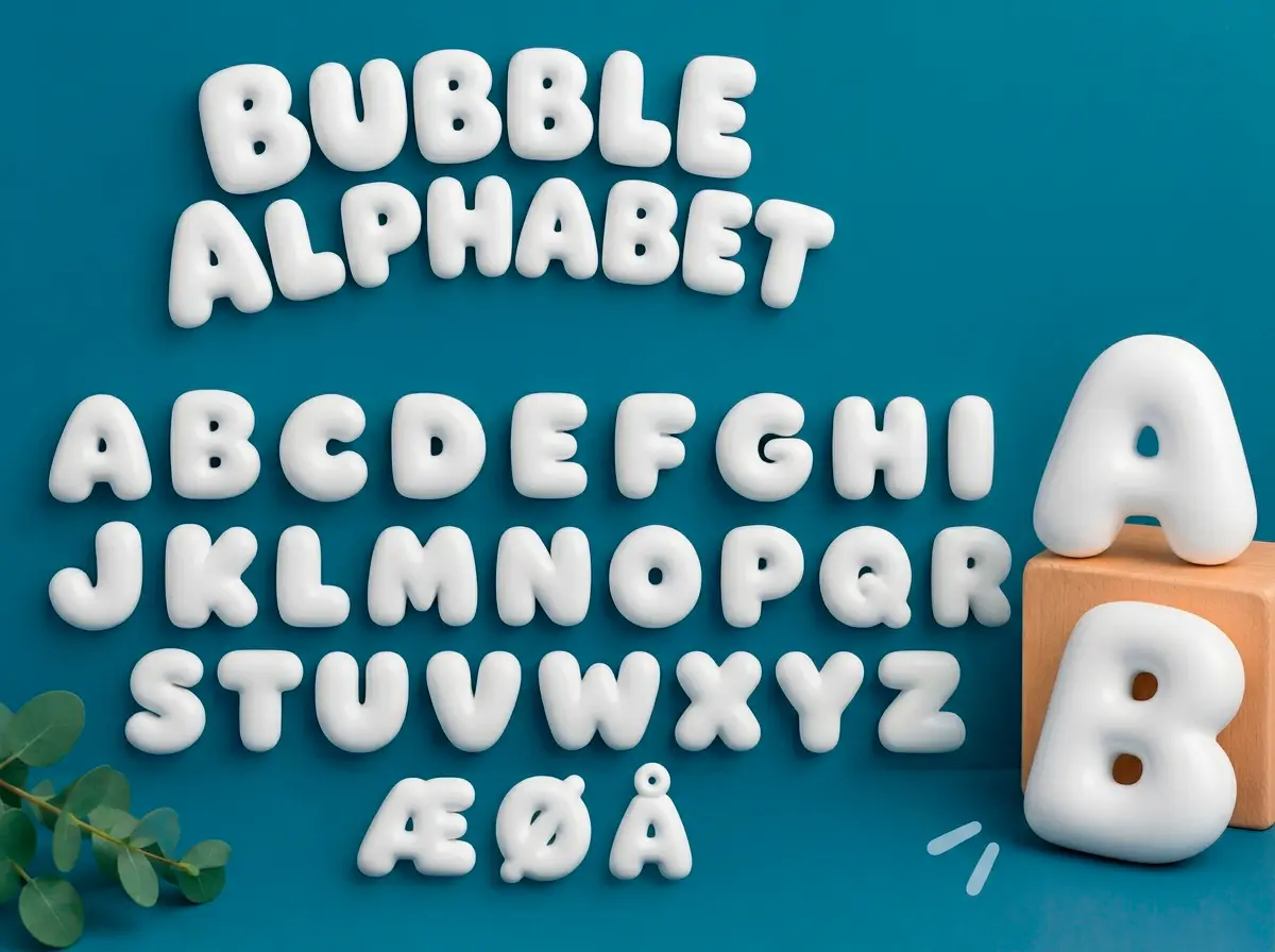 Bubbly Letters - Entire alphabet — modelo 3D